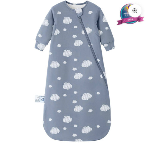 Warm Long Sleeve Sleep Sack 2.5 TOG - Organic Cotton & Camel Wool - Blue Sky