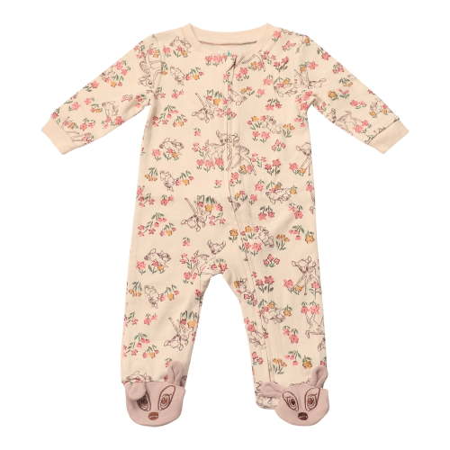Disney Clothes Baby Girls Quilted Footie Coveralls Winnie the Pooh, Bambi and Marie Printed Onesie (0/3M-6/9M)