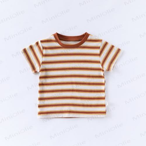 Baby Contrast Color Striped Grey T-Shirt