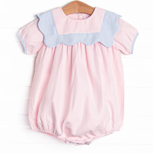 Sweetly Scalloped Bubble, Pink Gingham – Stitchy Fish