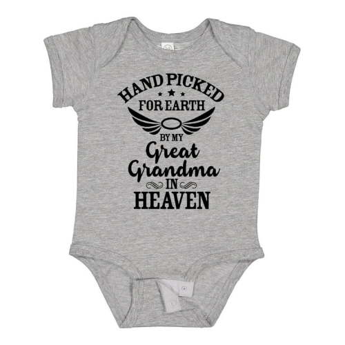 Inktastic Handpicked for Earth by My Great Grandma in Heaven Boys or Girls Baby Bodysuit