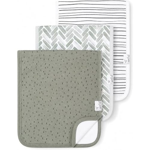 Copper Pearl Premium Baby Burp Cloths - 3-Pack Large Cotton Burp Cloths, Extra Soft Spit Up Rags with 3 Absorbent Layers, Perfect for Baby Boy and Baby Girl Gifts (21" x 10" Size, Alta Set)