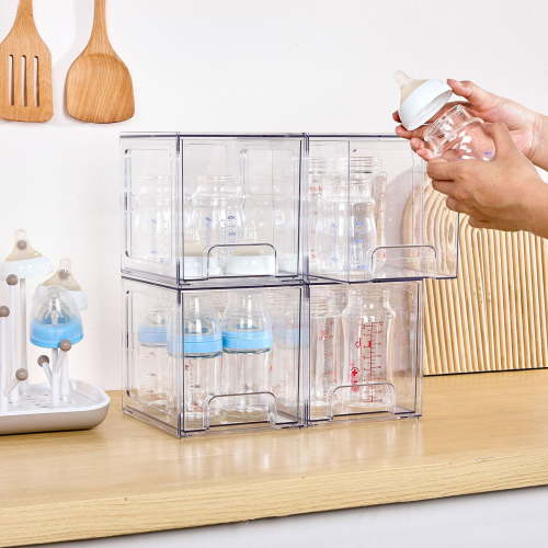 XINGAG Storage Boxes Clear Acrylic Storage For Kitchen And Bathroom Cabinets Baby Bottles Cleaning Supplies 7 Inch High Space Saving Drawer System Home Organizer Container