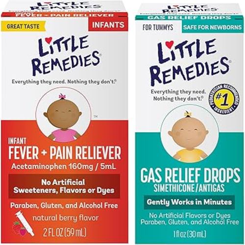 Little Remedies Infant Fever and Gas Solutions (1- 2 oz Fever & Pain Reliever, 1- Gas Relief Drops)