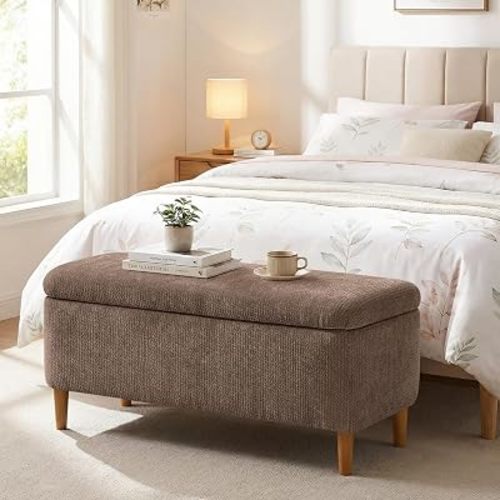 39.4" Ottoman with Storage Upholstered Storage Bench for Living Room
