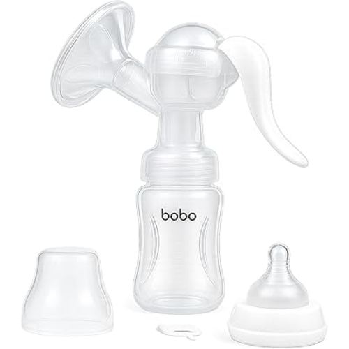 YOHKOH Manual Breast Pump with Silicone Cushion - Ultra Comfort & Quiet, BPA Free, 180ml (6oz) Milk Collector, Portable Breast Milk Catcher Baby Feeding Pumps
