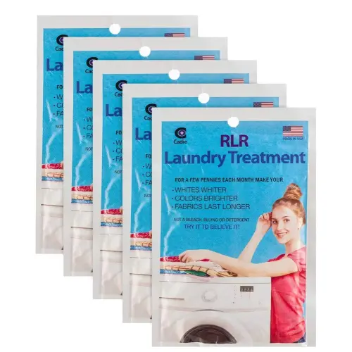 RLR Natural Laundry Detergent Powder – Whitens, Brightens, Refreshes Baby Cloth Diaper Detergent, Musty Towels, Workout Clothes - Non-toxic, Fragrance-Free For Sensitive Skin (Pack of 5)
