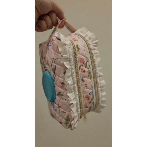 Strawberry Diaper and Wipe Pouch with Ruffles
