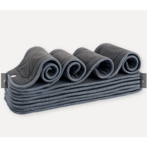 5 Layer Charcoal & Microfiber Inserts - 10 Pack with Snaps