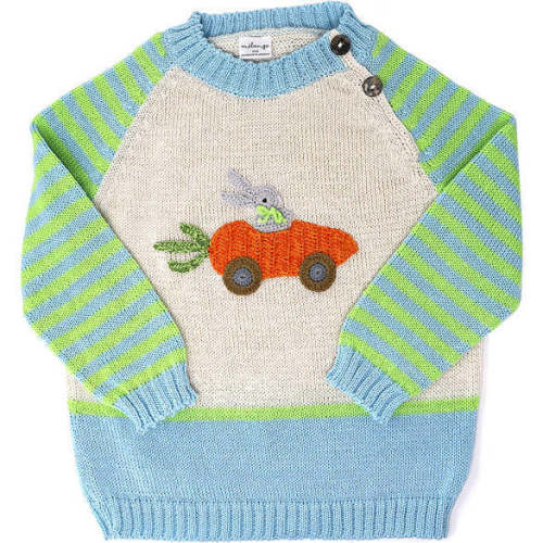 Bunny Racecar Sweater, Striped - Melange Collection | Maisonette