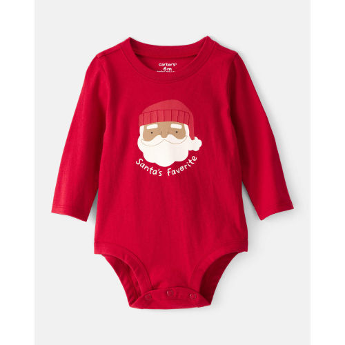 Baby Santa's Favorite Cotton Graphic Bodysuit - Red - Carter's | Carter's
