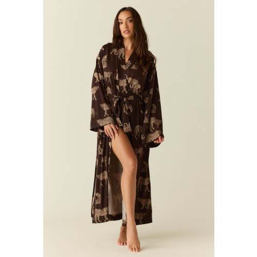 Kaia Cloud Jersey Kimono Robe in Savanna – MASONgrey