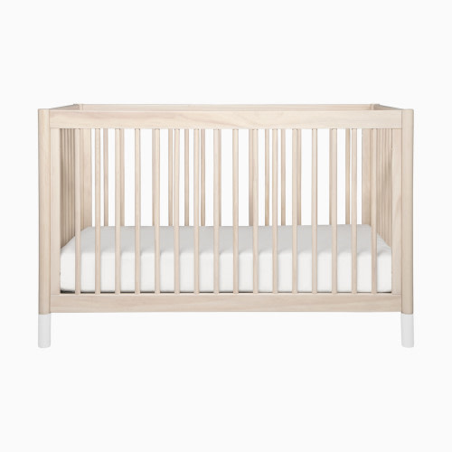 babyletto Gelato 4-in-1 Convertible Crib with Toddler Bed Conversion Kit - Washed Natural/White