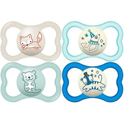 MAM Air Pacifier for Babies 6-16 Months, Extra Air Flow for Sensitive Skin, Glows in The Dark, Developed with Medical Experts, BPA-Free Skin Soft Silicone, 3 Count, Made in Europe