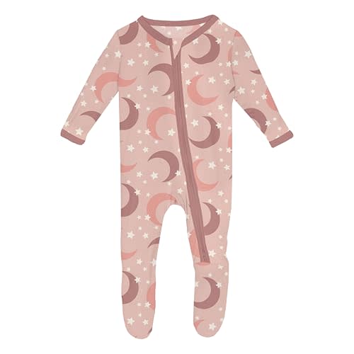 KicKee Welcome Home Zipper Footie – Viscose from Bamboo Baby Pajamas – One-Piece Sleepwear with Anti-Slip Feet & Zip Guard