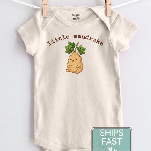 Little Mandrake Baby Onesie®, Cute Plant Baby Bodysuit, Funny Newborn Onesie®, Wizard Baby Shower Gift