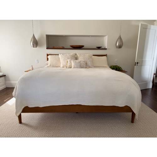 Organic Muslin Summer-Weight King Blanket – Natural, No-Dye - Gray Heron