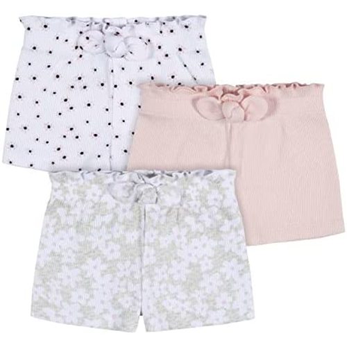 Gerber Baby Girls' Toddler 3-Pack Pull-on Knit Shorts