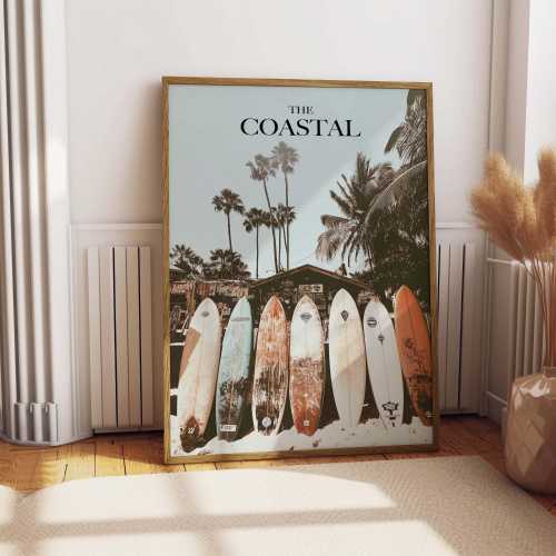 Coastal Wall Art Vintage Surf Print Beach House Decor Surf Photography Retro Surf Poster Tropical Ocean Boho Beach Decor California Vibes