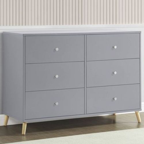Delta Children Jordan 6 Drawer Dresser - Gray/Natural