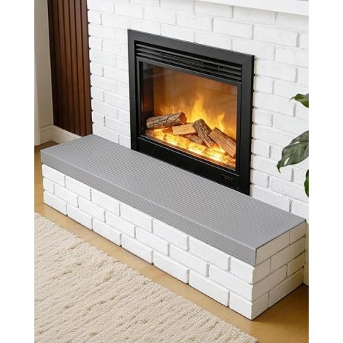 Fireplace Baby Proofing, Soft Seat Edge Cushion with Adhesive Backing, 78'' Foam Hearth Pad for Stone Brick Fire Place Bumper Protector for Toddlers Babies Child, Gray