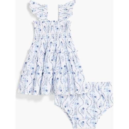 The Baby Ellie Nap Dress, Blue Vine Stripe - Hill House Home | Maisonette