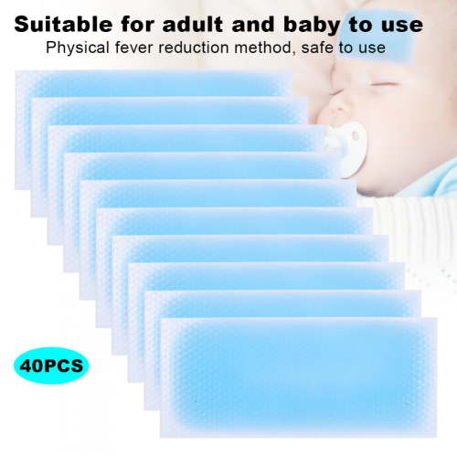CHICIRIS Forehead Fever Cooling Pad,40Pcs Safe Children Fever Patch Forehead Fever Cooling Pad for Adult Baby Use,Fever Cooling Pad