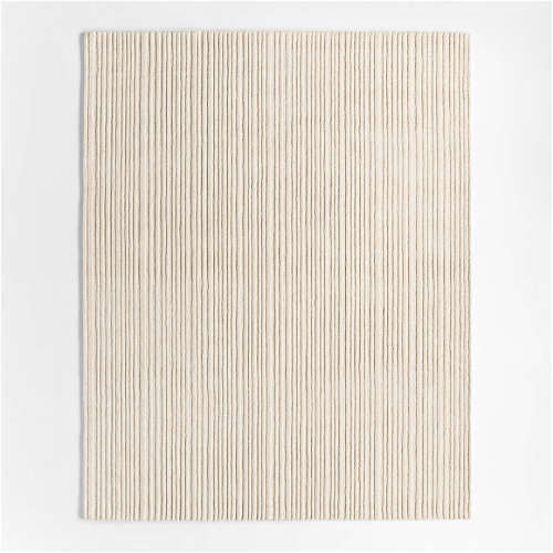 Paloma Textured Stripe Arctic Ivory Kids Wool Area Rug 6'x9'