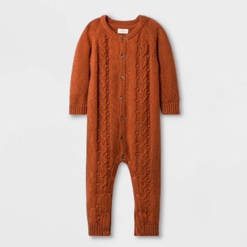Baby Bobble Romper - Cat & Jack™ Orange, Size: 6-9M