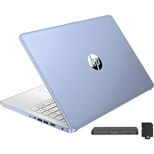 HP Stream 14" HD BrightView Laptop, Intel Celeron N150, 16GB RAM, 288GB Storage (128GB eMMC + 160GB Docking Station Set), Intel UHD Graphics, 720p Webcam, Wi-Fi, 1 Year Office 365, Win 11 S, Blue