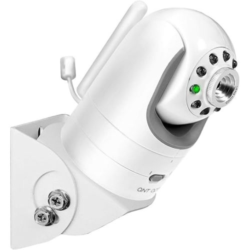 Baby Monitor Wall Mount for Infant Optics DXR-8,Adjustable Angle Mounting Brackets for Motorola,Babysense,HelloBaby and Most Universal Camera Stand Indoor Wide Angle Aluminum Alloy Material(White)