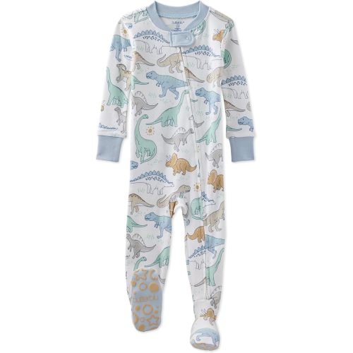 Butterblu Cruz Snug-fit Footed Pajamas 100% Organic Cotton Zip Front PJs