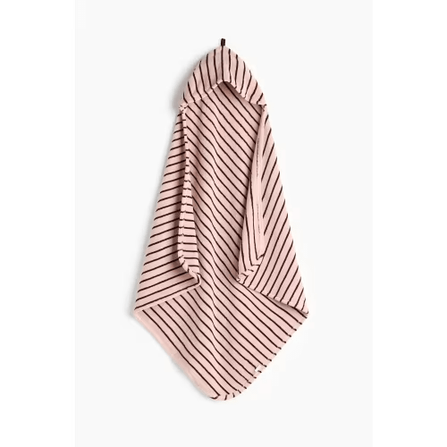 Light pink/burgundy striped Hooded Baby Bath Towel at H&M Home | H&M US
