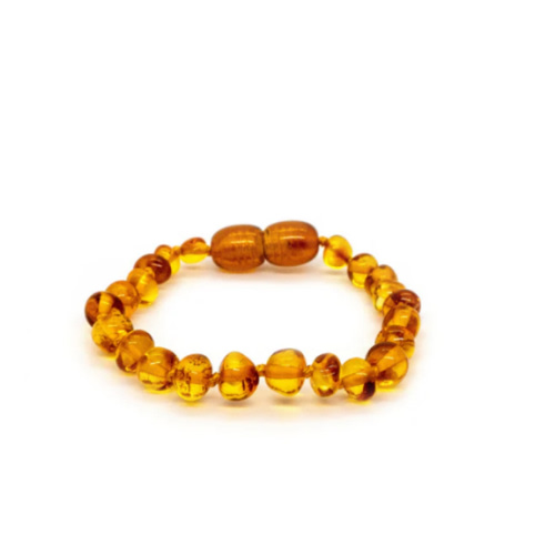 Polished Honey Baltic Amber Bracelet for Baby, Infant, Big Kid, Child