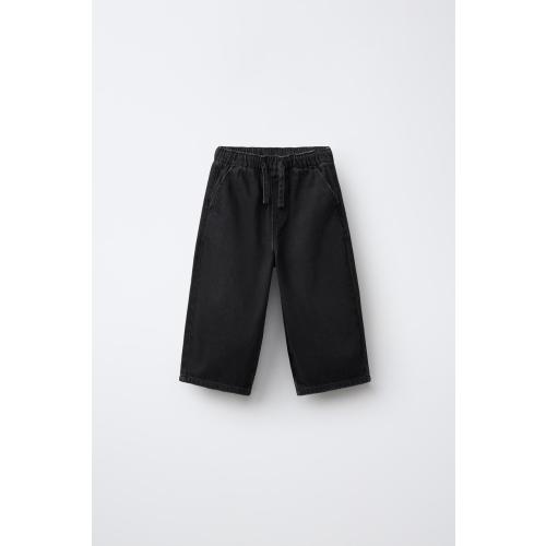 LOOSE TIE-WAIST JEANS - Black | ZARA Canada