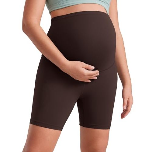 CRZ YOGA Butterluxe Maternity Biker Shorts 6" - Over The Belly Pregnancy Yoga Workout Womens Activewear Buttery Soft