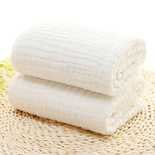 6 Layers 105*105cm Pure Cotton Bubble Muslin Blanket Infant Gauze Bath Towel Baby Receiving Blanket Kids Swaddle Bedding White