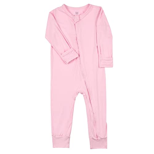Aablexema Baby Footless Pajamas Zipper with Mitten, Rayon from Bamboo, Infant Long Sleeve Romper Pjs