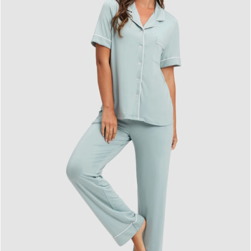 Women's Bamboo Stretch-Knit Short Sleeve & Pant PJ Set | Cozy Earth
