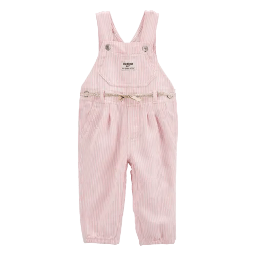 Baby Knit Denim Hickory Stripe Overalls - Pink - OshKosh B'gosh | Carter's