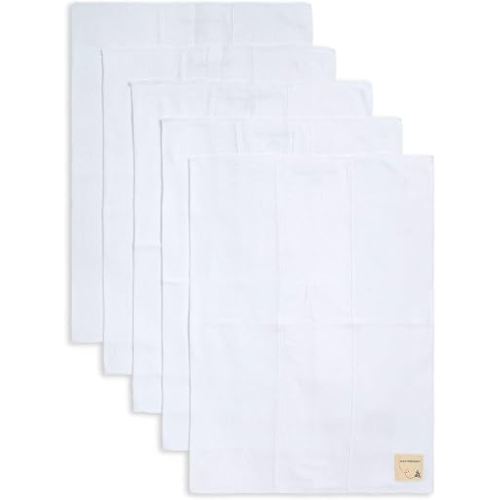 Burt's Bees Baby Burp Cloths, 100% Organic Cotton Extra Absorbent Soft Fabric, Large Drool Cloths 17 x 11.75 in, 5-Pack