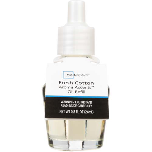 Mainstays Fresh Cotton Aroma Fragrance Oil, Room Diffuser Refill, Long-Lasting, 24 mL