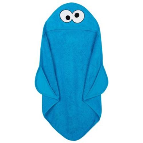 Sesame Street Cookie Monster Newborn Baby Boys Hooded Towel Blue One Size
