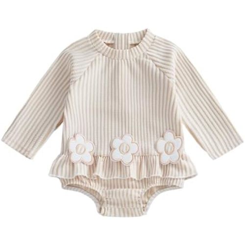Baby Girl Swimsuit Baby Girls Long Sleeve One Piece Swimsuit Romper Infant Bathing Suit Baby Girl Beach Rash Guard