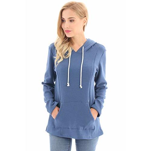 Bearsland Women's Maternity Sweater Clothes Nursing Sweatshirt Breastfeeding Hoodie with Pockets