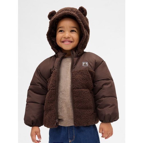 Baby & Toddler Recycled Sherpa Bear Puffer Jacket