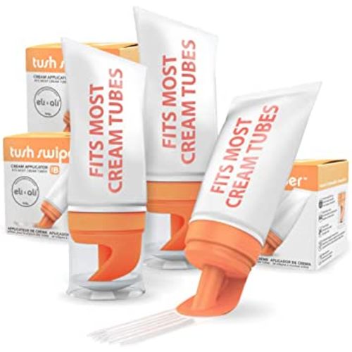 Eli & Ali Tush Swiper - Diaper Rash Cream Applicator & Butt Paste Applicator - [Fits Most] Baby Cream - Mess Free Alternative to Diaper Cream Spatula, Easy to Clean, Travel Friendly - Orange, 3 Pack