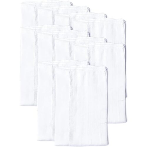 Gerber Unisex Baby Boys Girls Birdseye Prefold Cloth Diapers Multipack White 3-Ply 10 Pack