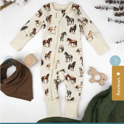 Organic Cotton Baby Pajamas 2-Way Zip Front Zipper Sleeper, Colt – Earthy
