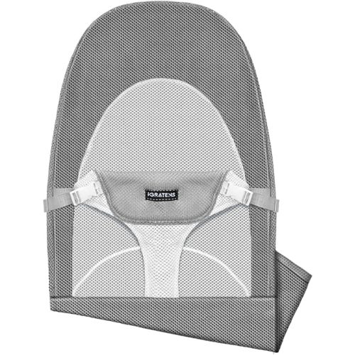 Fabric Seat for Bouncer - Cover for Baby Bjorn Bouncer Balance Soft & Bliss, Ventilated Mesh, Skin -Friendly, Machine Washable, Gray